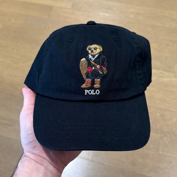 Polo Ralph Lauren Polo Bear Hat Winter 2025 Snowshoes Limited Release Black Cap - Picture 1 of 2